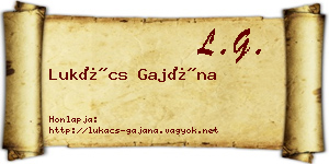 Lukács Gajána névjegykártya